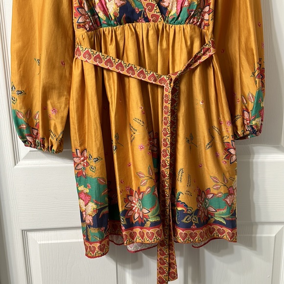 NWT ANTONIO MELANI Emma Floral Tropical Printed Voile Surplice V-Neck Dress - Picture 8 of 8